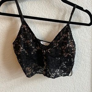 Black lace bralette shirt